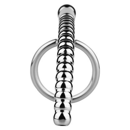 Stainless Steel PA Urethral Sounding Rod with Rotating Glans Ring for Men BDSM Sex Torment Toy