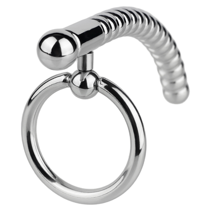 Stainless Steel PA Urethral Sounding Rod with Rotating Glans Ring for Men BDSM Sex Torment Toy
