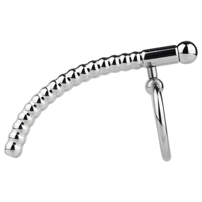Stainless Steel PA Urethral Sounding Rod with Rotating Glans Ring for Men BDSM Sex Torment Toy