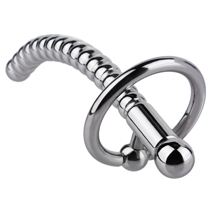 Stainless Steel PA Urethral Sounding Rod with Rotating Glans Ring for Men BDSM Sex Torment Toy