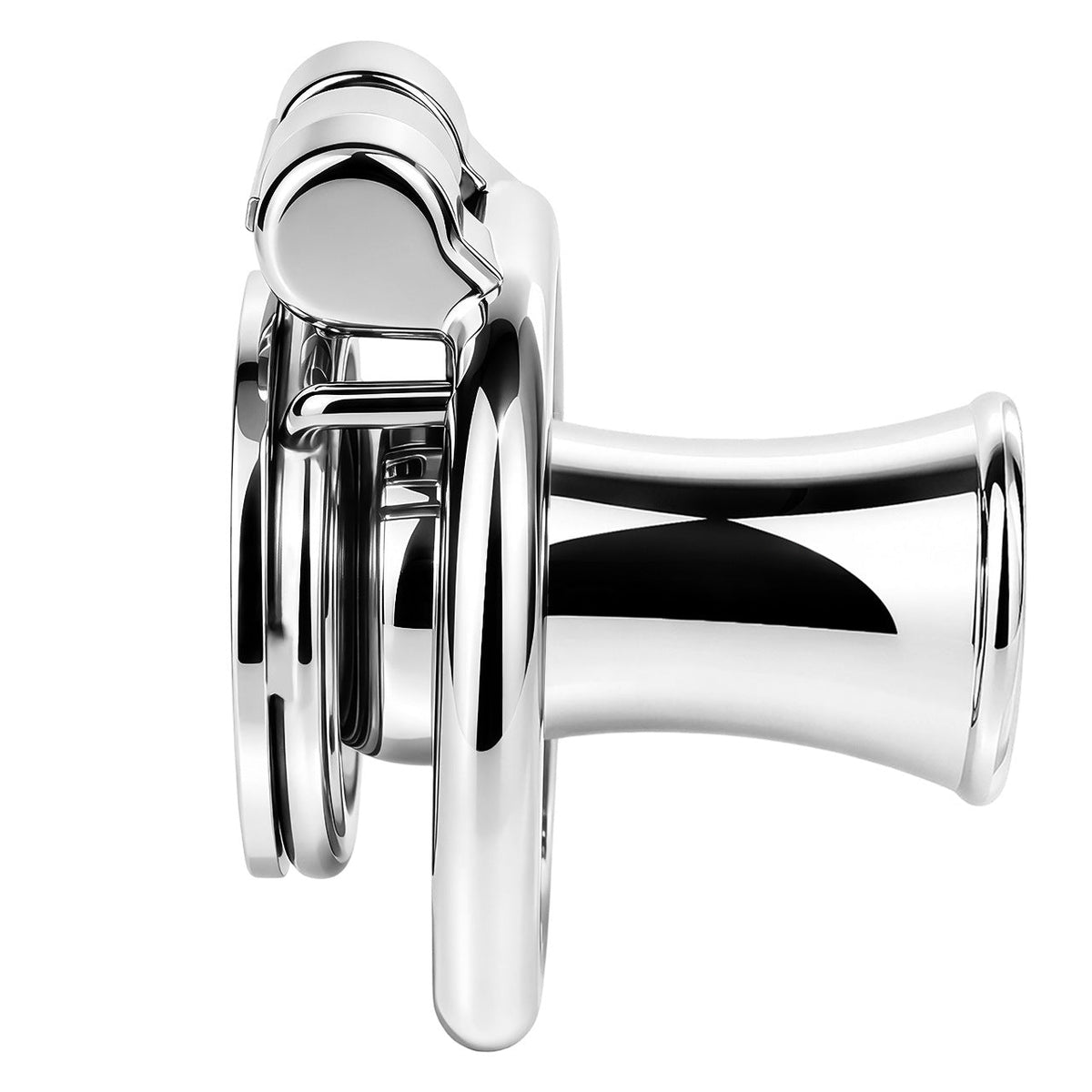 Flat & Inverted  Stainless Steel Chastity Cage - Small to Large Inverted Plugs