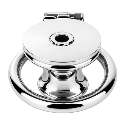 Flat & Inverted  Stainless Steel Chastity Cage - Small to Large Inverted Plugs