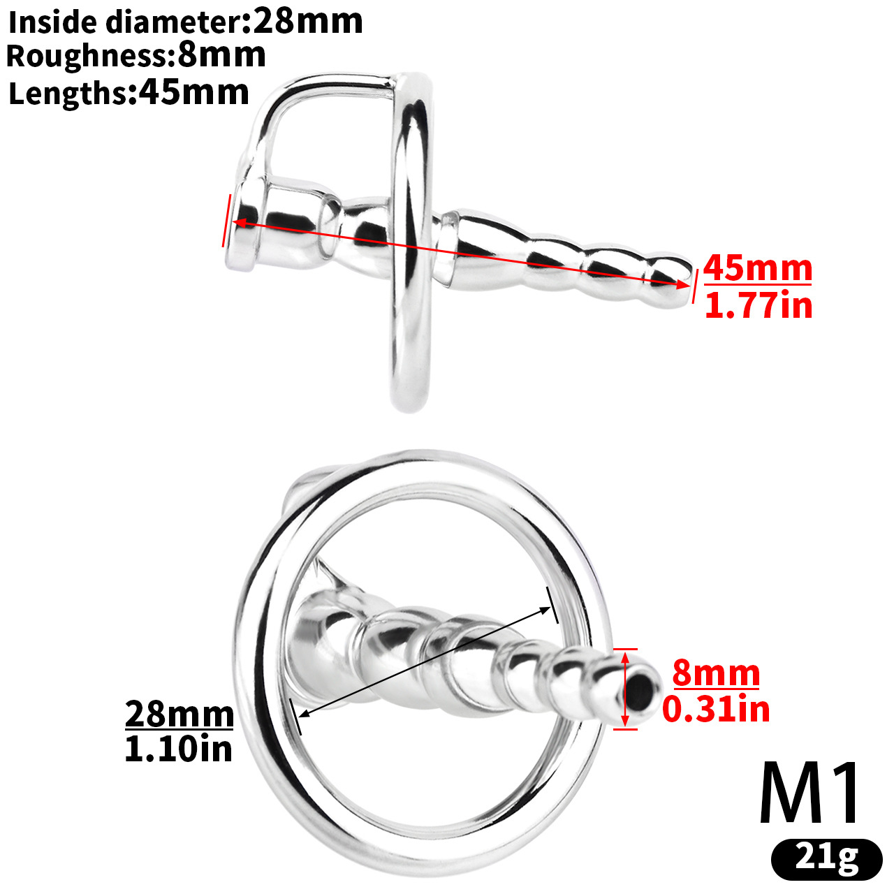 Stainless Steel Urethra Dilator Horse Eye Stick Cage BDSM Device Sex Toy For Men