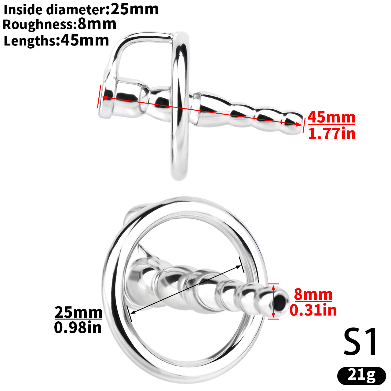 Stainless Steel Urethra Dilator Horse Eye Stick Cage BDSM Device Sex Toy For Men