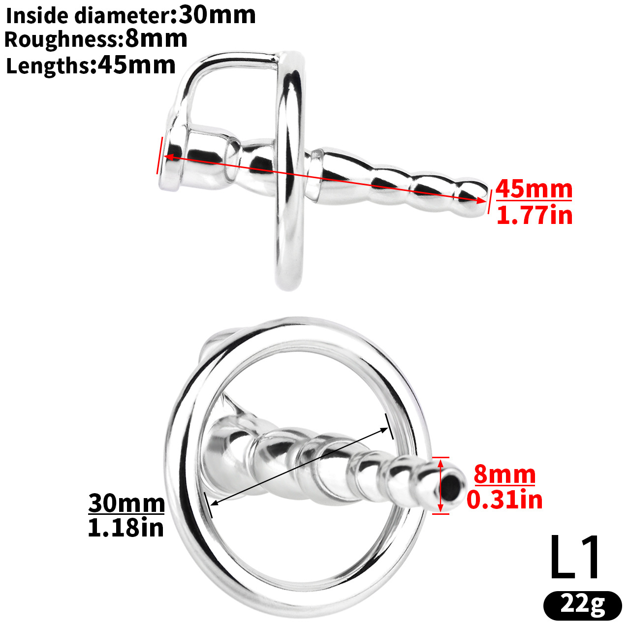 Stainless Steel Urethra Dilator Horse Eye Stick Cage BDSM Device Sex Toy For Men