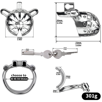 Breathable Stainless Steel PA Chastity Cage Prince Albert Penis Piercing Cock Lock