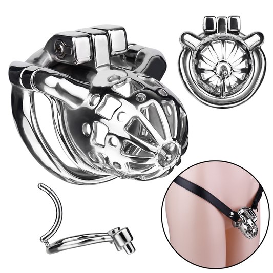 Breathable Stainless Steel PA Chastity Cage Prince Albert Penis Piercing Cock Lock