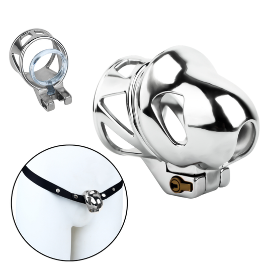 Male Stainless Steel Glans Locking Chastity Cage