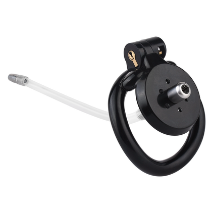 small Inverted Chastity Cage with Removable Steel Ball Plug and Silicone Catheter