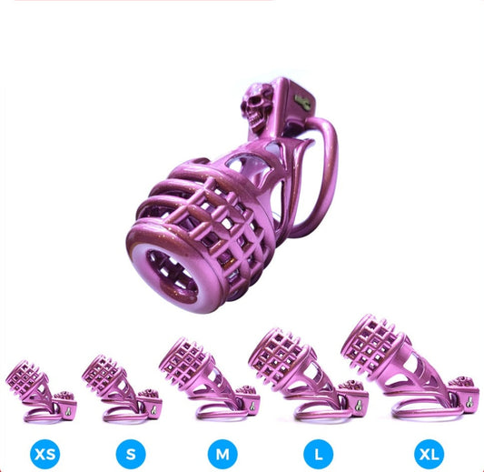 BDSM Purple Genade Chastity Cage in 5 Sizes - SpikedChastity