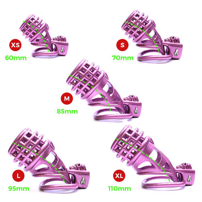 BDSM Purple Genade Chastity Cage in 5 Sizes - SpikedChastity