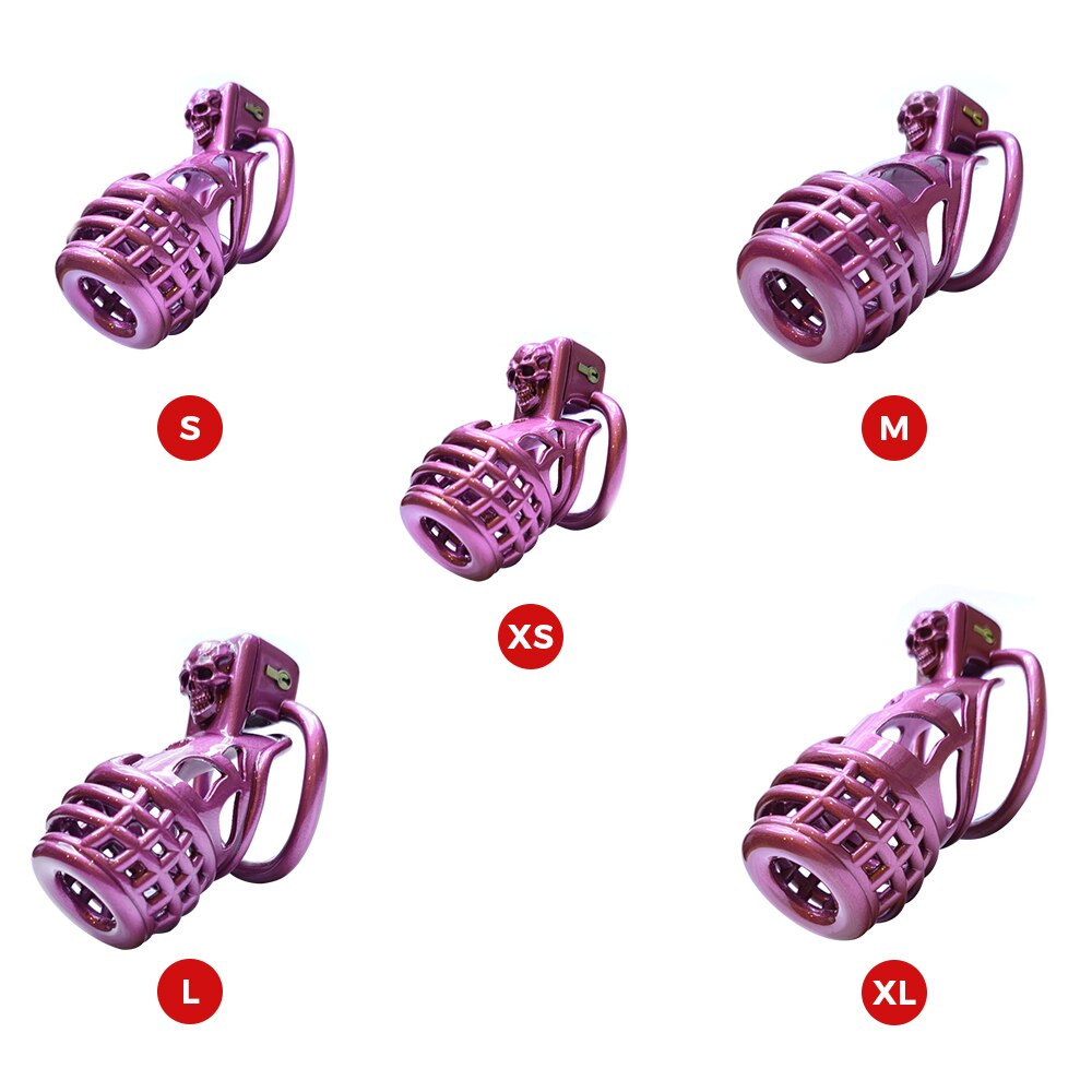 BDSM Purple Genade Chastity Cage in 5 Sizes - SpikedChastity