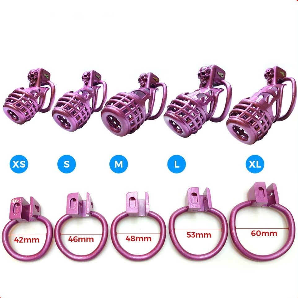 BDSM Purple Genade Chastity Cage in 5 Sizes - SpikedChastity