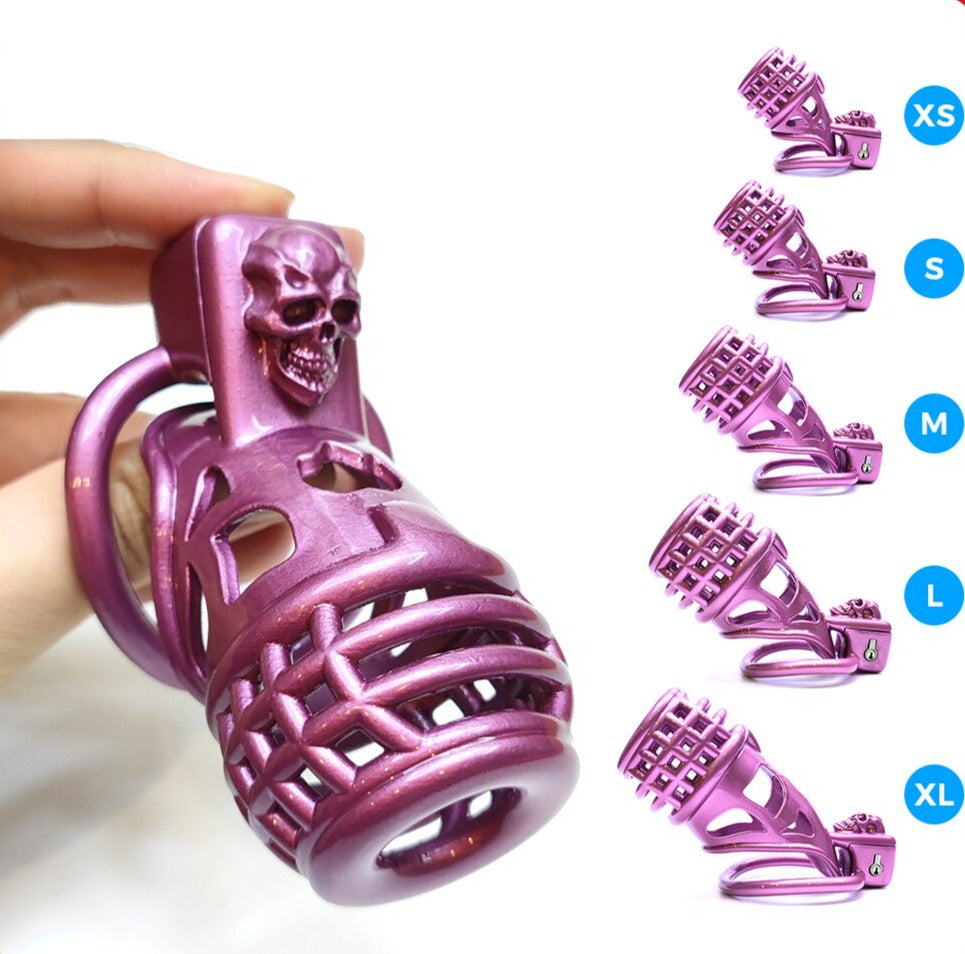 BDSM Purple Genade Chastity Cage in 5 Sizes - SpikedChastity