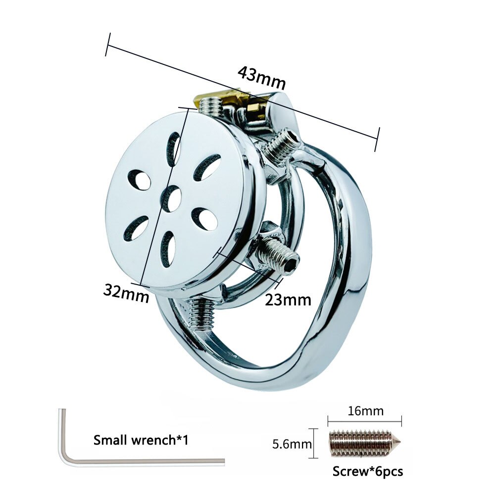 Spiked Flat Chastity Cage with Arc/ Round Ring - SpikedChastity