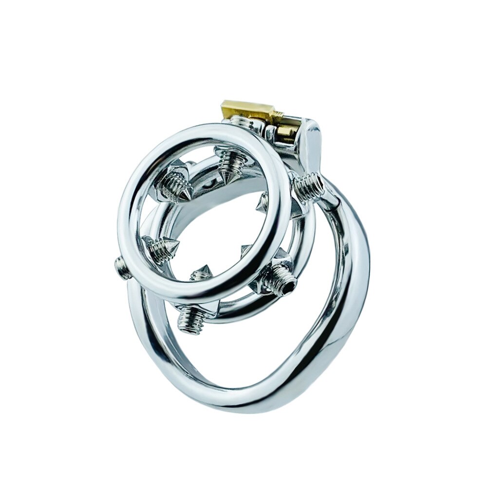 Spiked Flat Chastity Penis Ring Cage - SpikedChastity