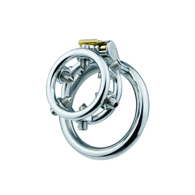 Spiked Flat Chastity Penis Ring Cage - SpikedChastity