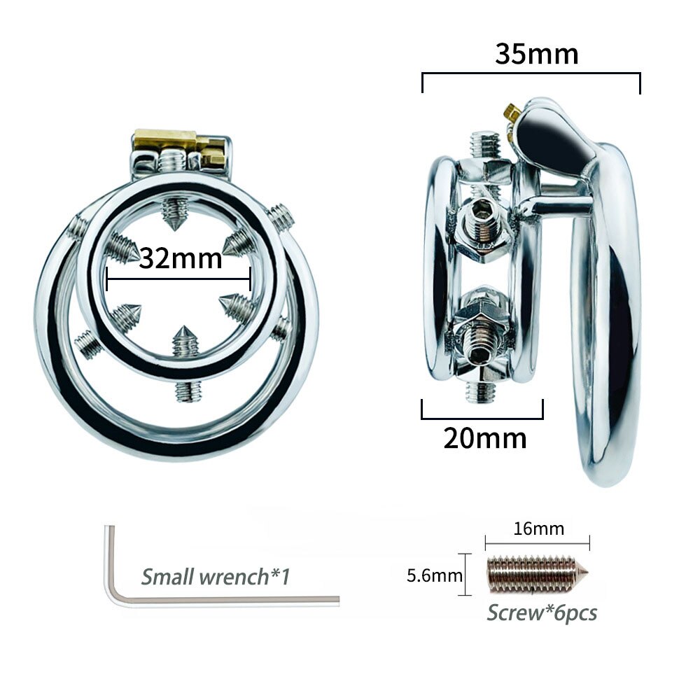 Spiked Flat Chastity Penis Ring Cage - SpikedChastity