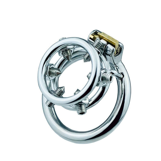 Spiked Flat Chastity Penis Ring Cage - SpikedChastity