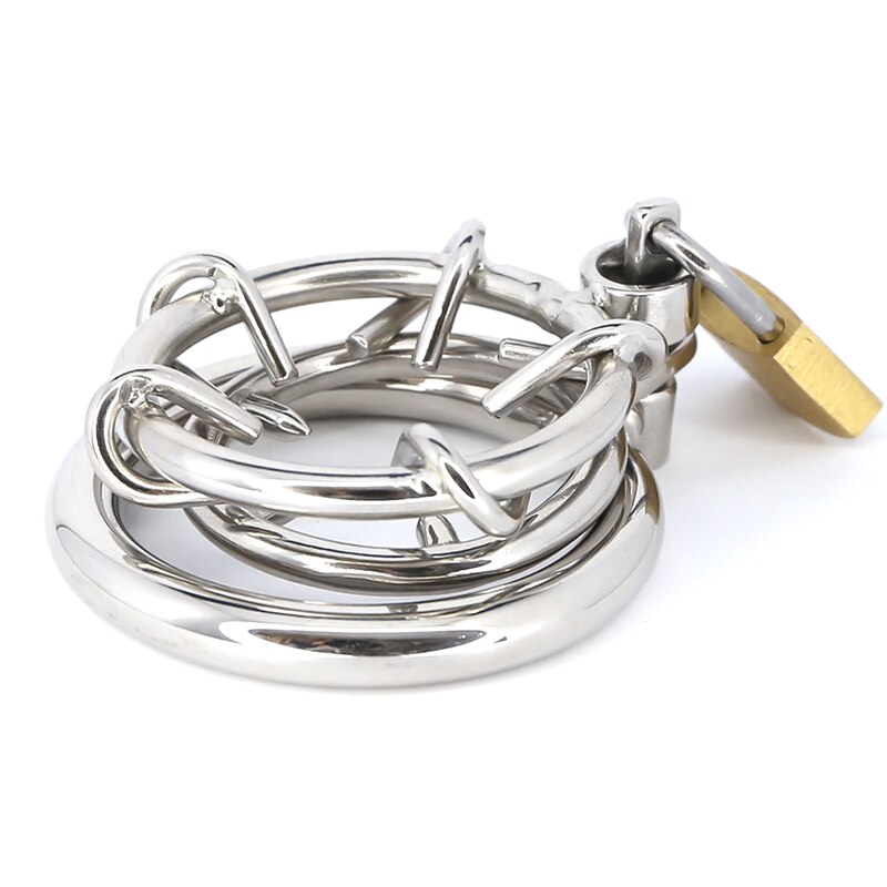 Flat Spiked Chastity Cage For Men - SpikedChastity