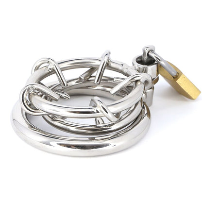 Flat Spiked Chastity Cage For Men - SpikedChastity