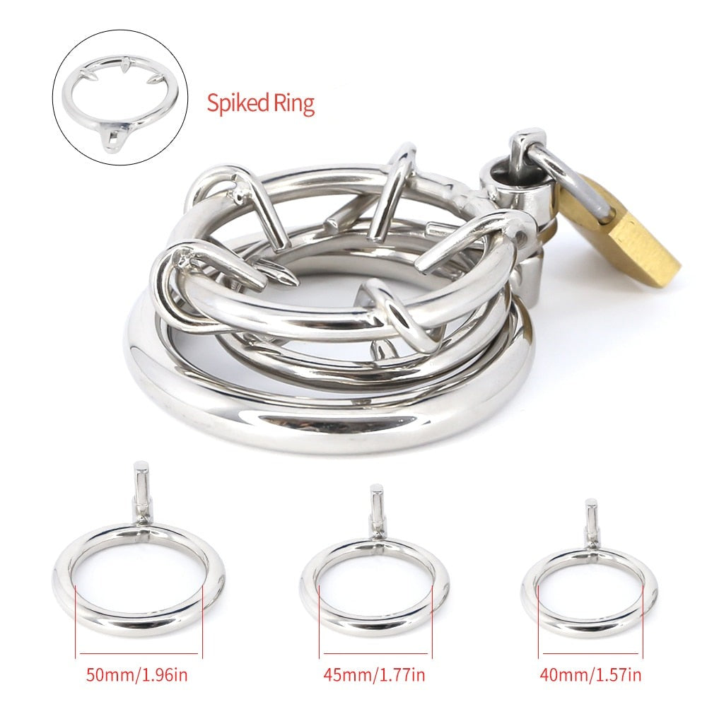 Flat Spiked Chastity Cage For Men - SpikedChastity