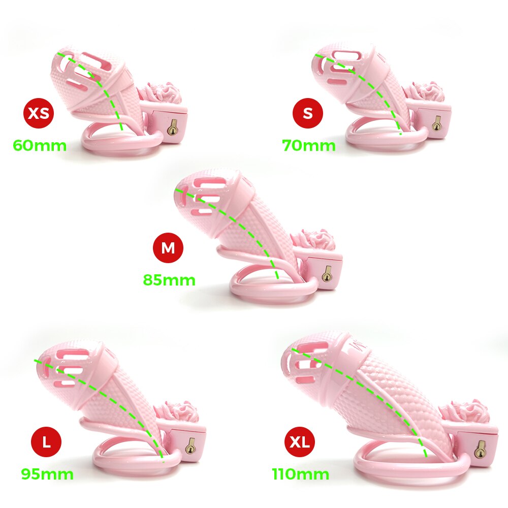 BDSM Snake Pink Chastity Cage in 5 Sizes - SpikedChastity