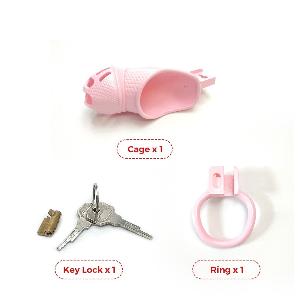 BDSM Snake Pink Chastity Cage in 5 Sizes - SpikedChastity