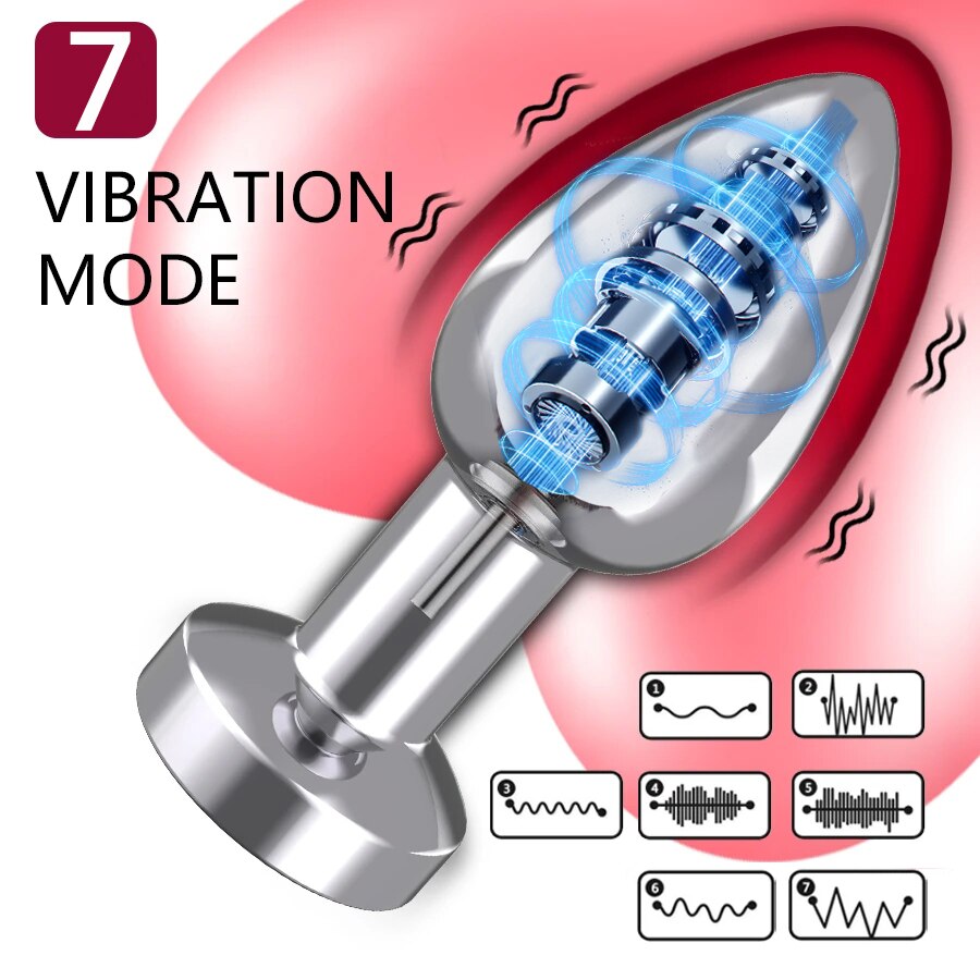 7 Speed Metal Vibrating Anal Plug - SpikedChastity