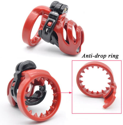 Natural Resin Chastity Cage with Spiked Ring - SpikedChastity