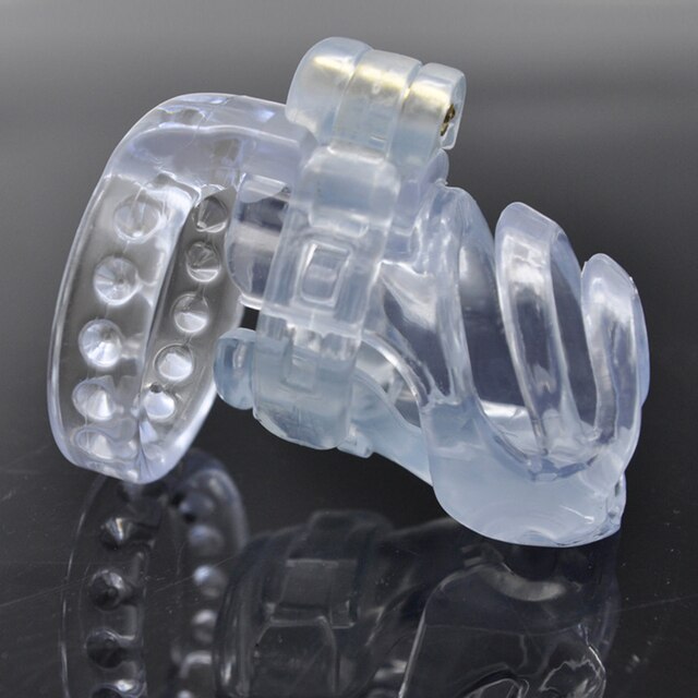 Natural Resin Chastity Cage with Spiked Ring - SpikedChastity