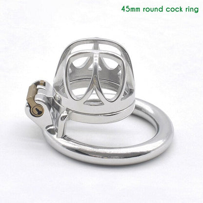 Small Cobra Chastity Cage in Stainless Steel - SpikedChastity