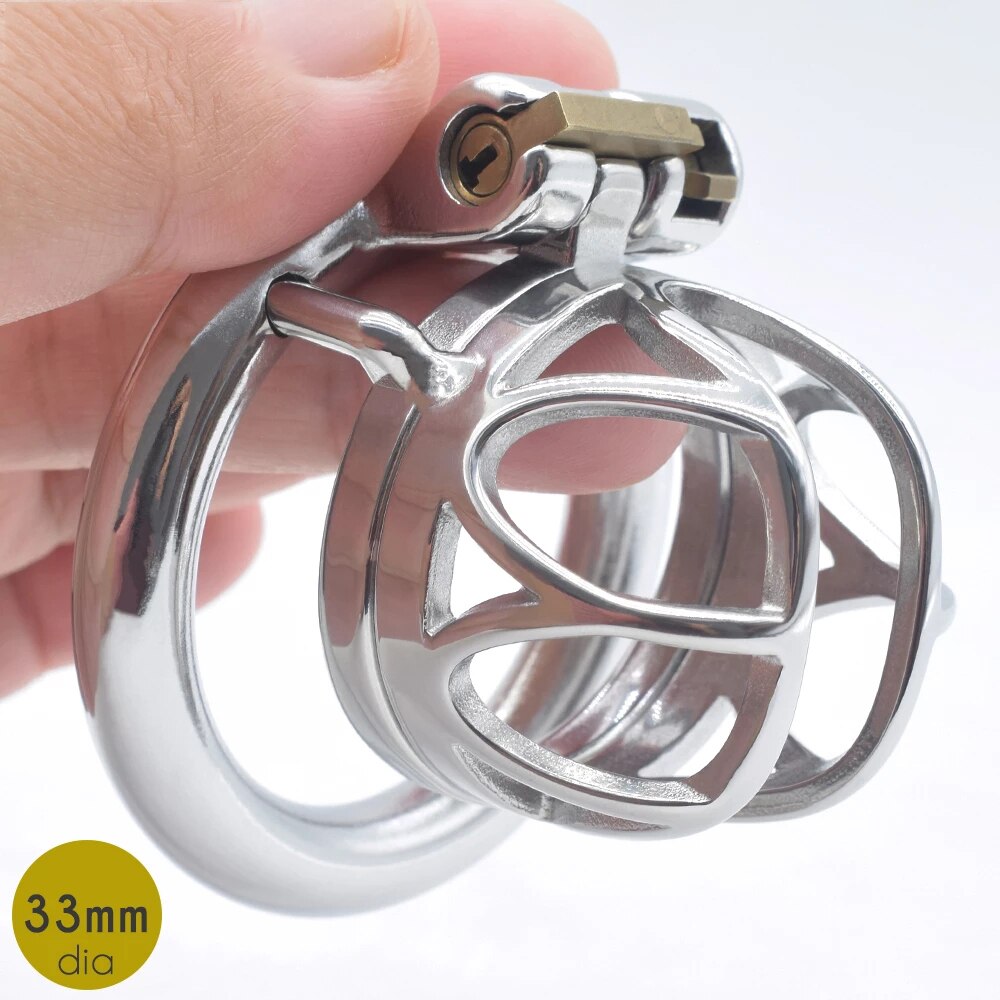 Small Cobra Chastity Cage in Stainless Steel - SpikedChastity