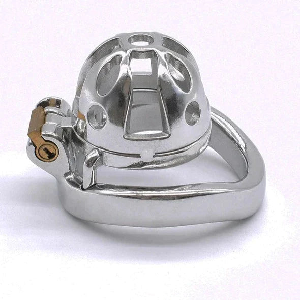 Small Metal Chastity Cage For Men in 3 Sizes with Adjustable PU Strap