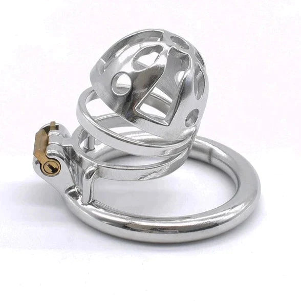 Small Metal Chastity Cage For Men in 3 Sizes with Adjustable PU Strap