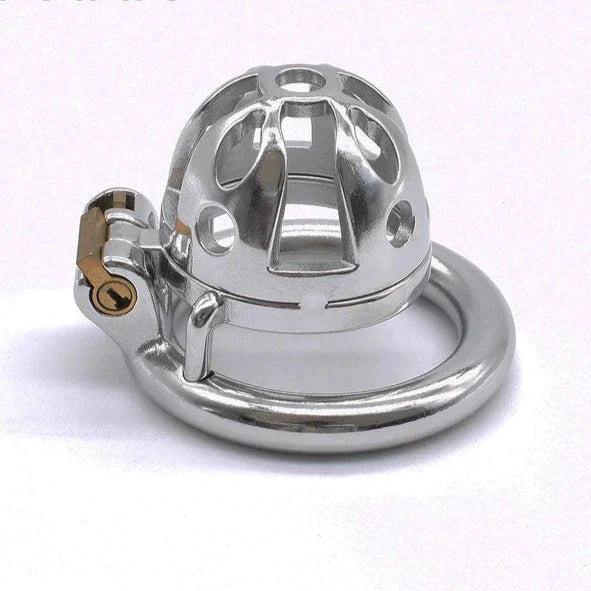 Metal Chastity Cage For Men in 3 Sizes with Adjustable PU Strap