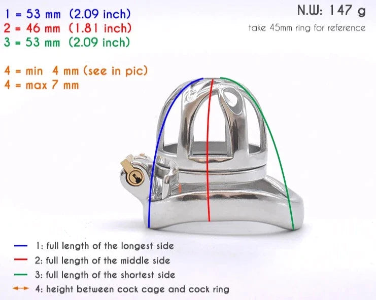 35mm Ultra Small Metal Chastity Cage - SpikedChastity