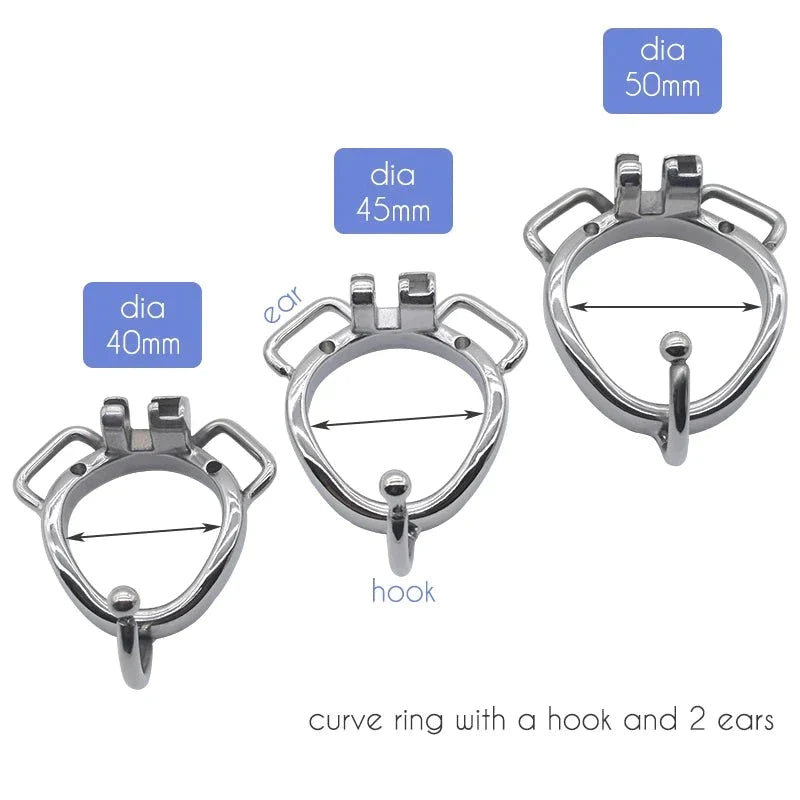 Small Metal Chastity Cage For Men in 3 Sizes with Adjustable PU Strap