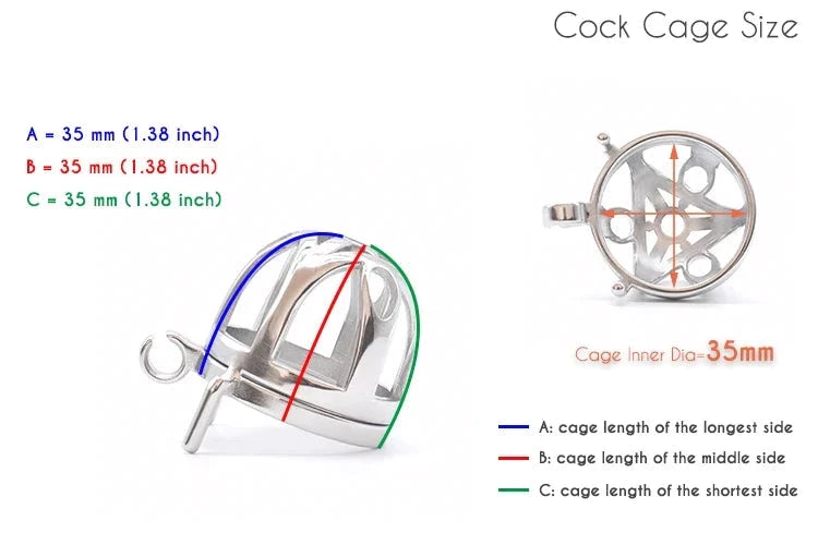 35mm Ultra Small Metal Chastity Cage - SpikedChastity