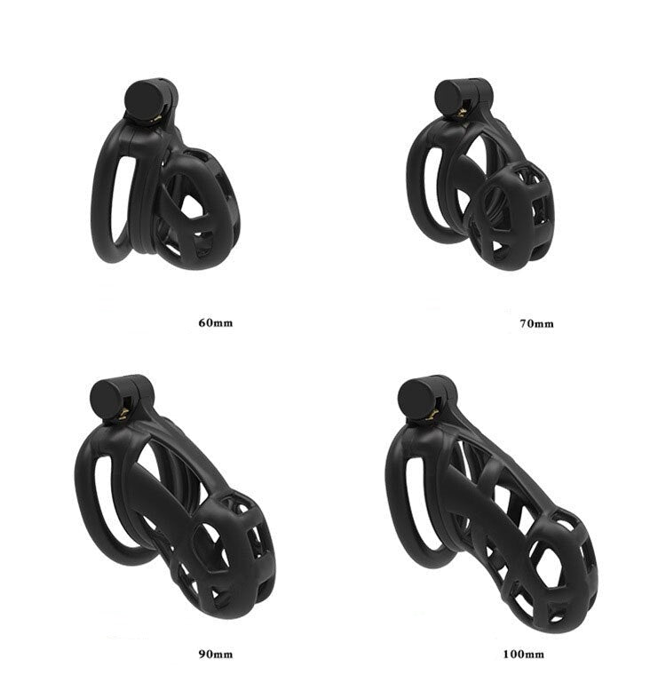 3D Printed Black Chastity Cage For Men - SpikedChastity