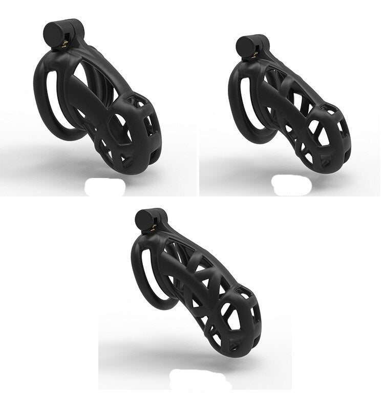 3D Printed Black Chastity Cage For Men - SpikedChastity