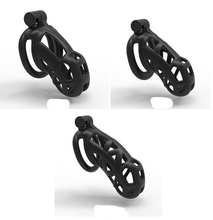 3D Printed Black Chastity Cage For Men - SpikedChastity