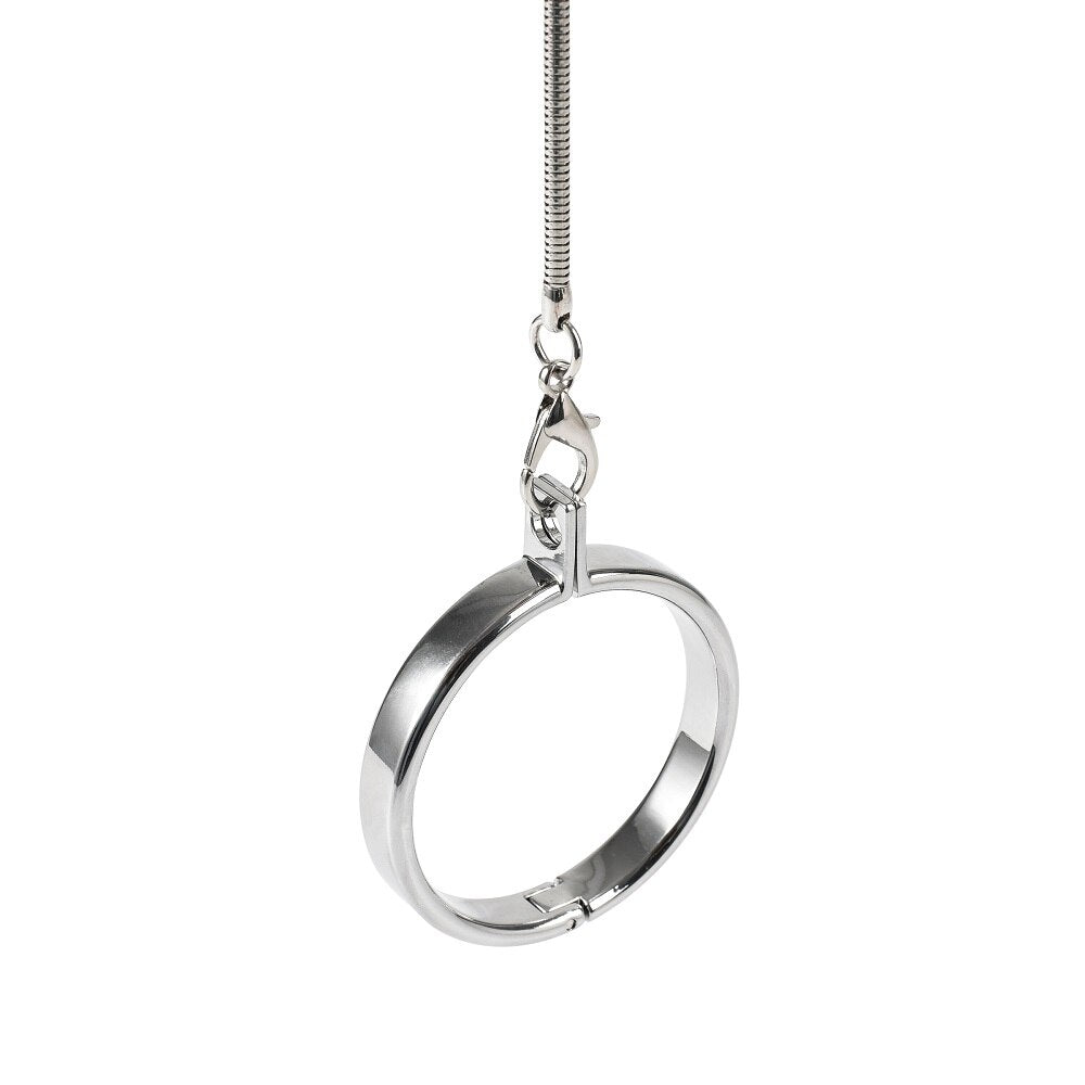 Male Ball Scrotum Stretcher Cock Ring Chain - SpikedChastity