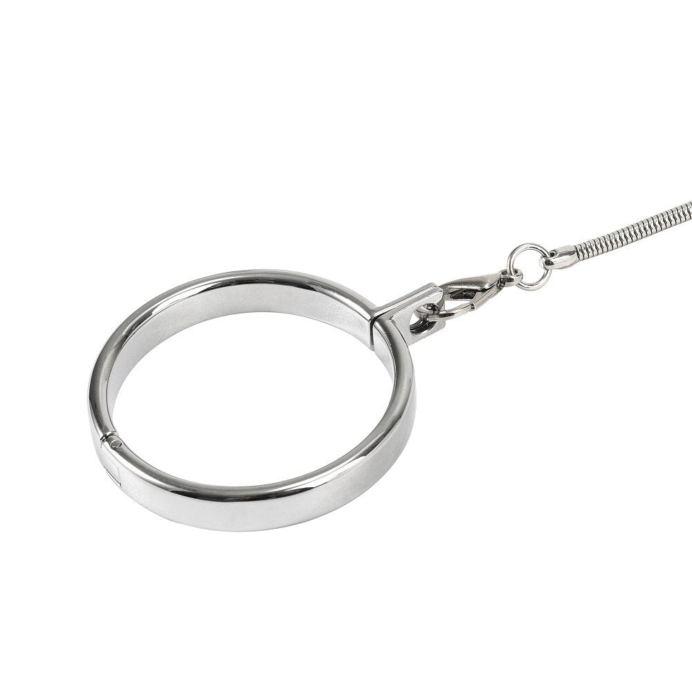 Male Ball Scrotum Stretcher Cock Ring Chain - SpikedChastity