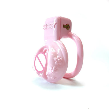 Sissy Pink Chastity Cage in Pussy Shape - SpikedChastity