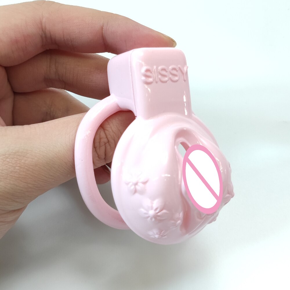 Sissy Pink Chastity Cage in Pussy Shape - SpikedChastity