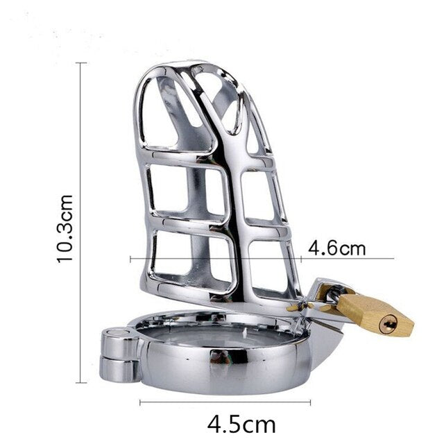 Metal Chastity Cage with Lock - SpikedChastity