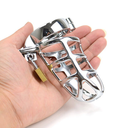 Metal Chastity Cage with Lock - SpikedChastity