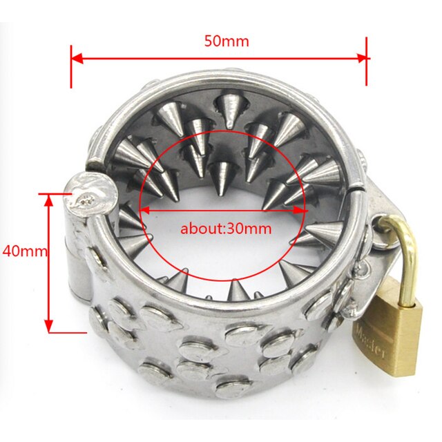 Spiked Chastity Cage Male Stainless Steel Metal Cock Ring - SpikedChastity