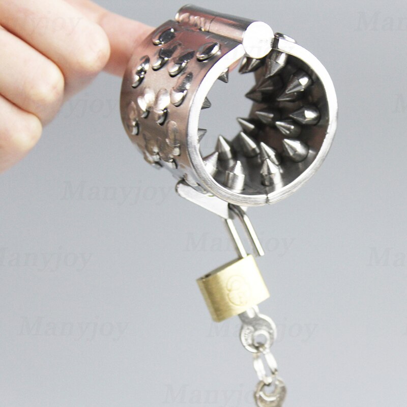 Spiked Chastity Cage Male Stainless Steel Metal Cock Ring - SpikedChastity